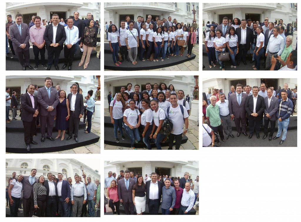 alunos, gestores da UEMA, governador Flávio Dino e prefeitos