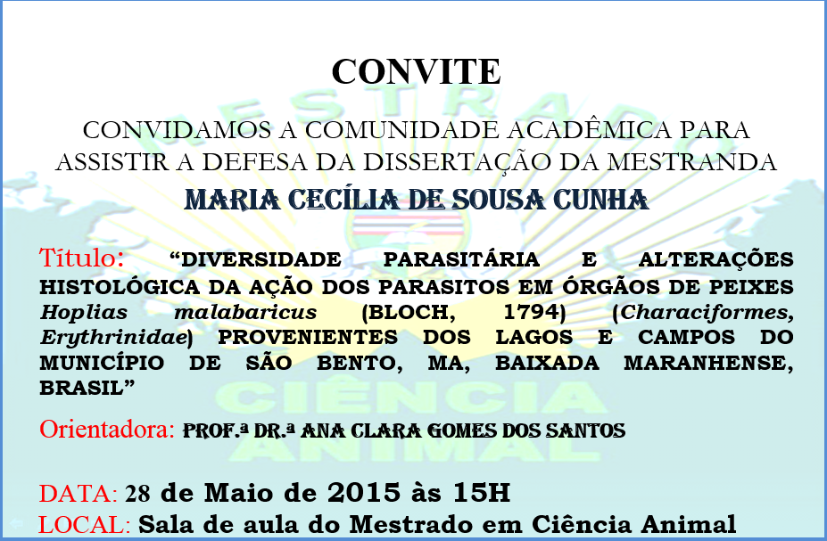 Defesa de dissertação da mestranda Maria Cecília