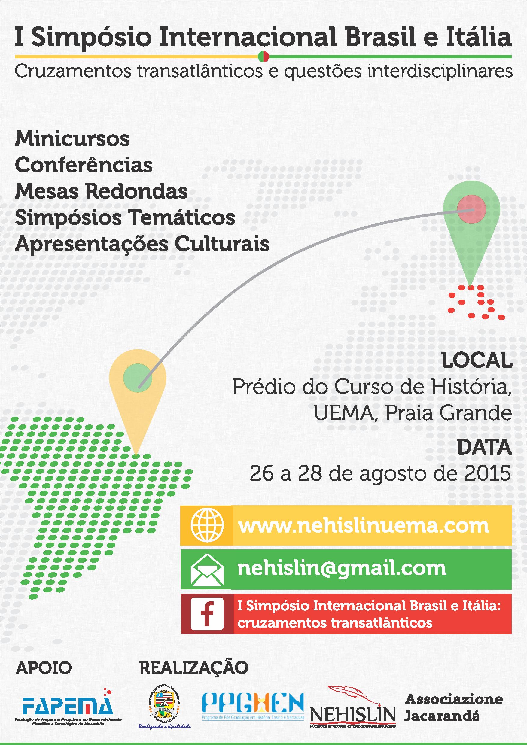 Estão abertas as inscrições para I Simpósio Internacional Brasil e Itália
