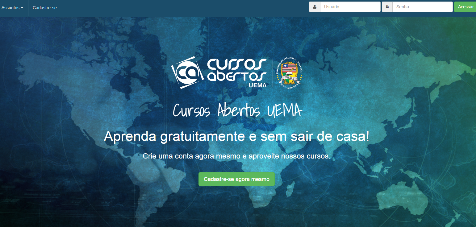 UEMA lança novo site para apresentação dos cursos abertos ofertados pela Instituição