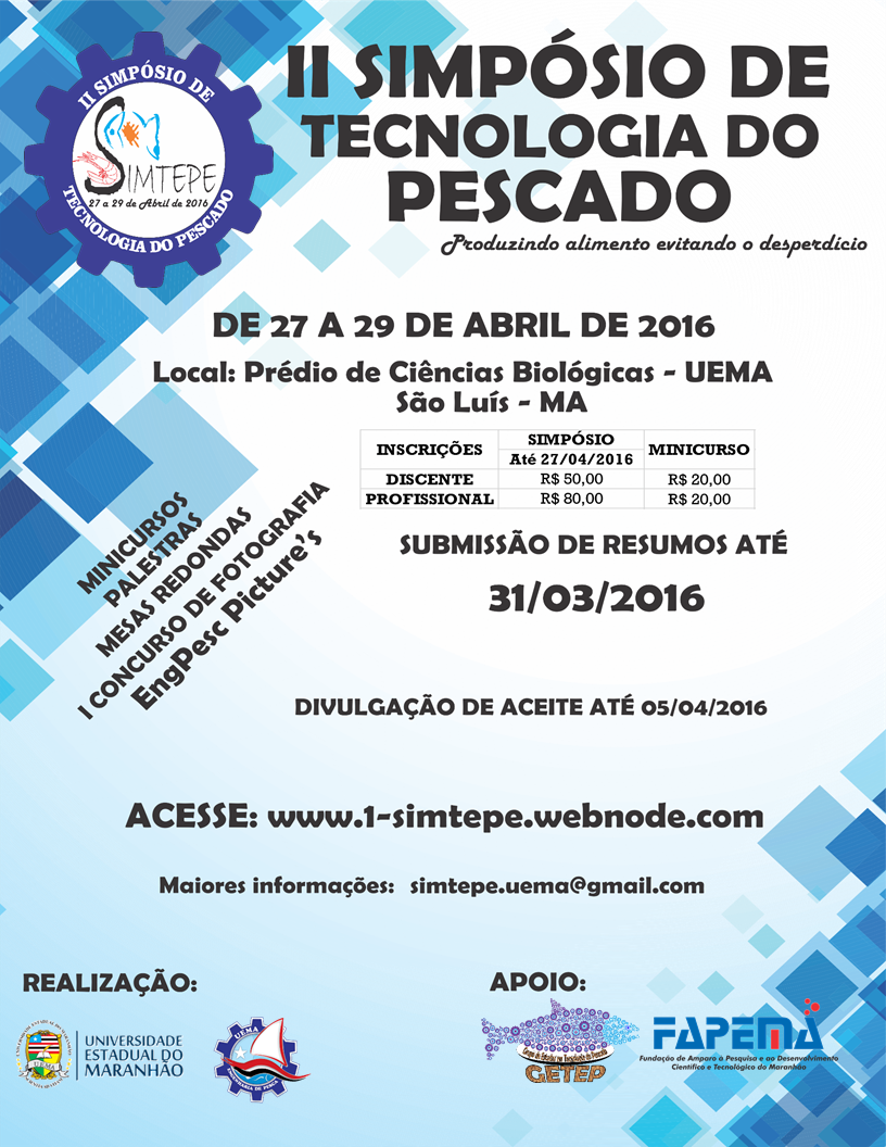 II Simpósio de Tecnologia do Pescado tem início nesta quarta-feira