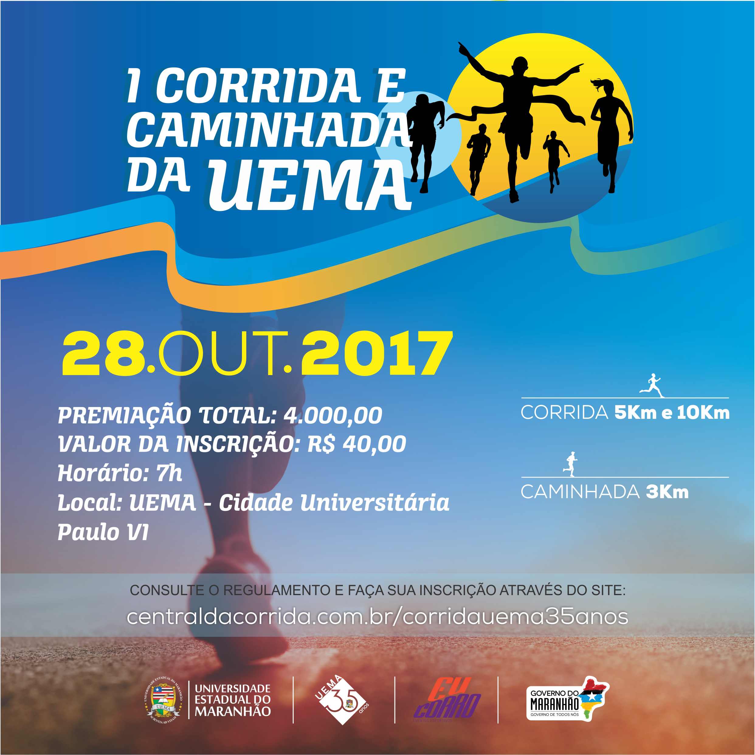 Inscrições abertas para I Corrida e Caminhada da UEMA