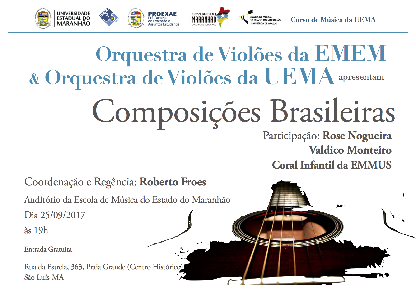 Orquestra de Violões da UEMA se apresenta hoje em São Luís