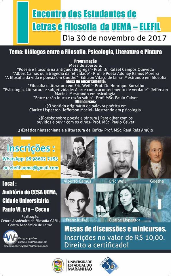 Inscrições abertas para ouvintes no I Encontro dos Estudantes de Letras e Filosofia