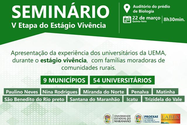 UEMA realizará seminário do estágio vivência