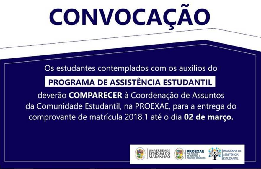 CONVOCAÇÃO – Programa de Assistência Estudantil