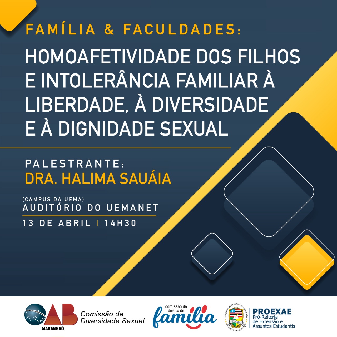 Palestra sobre homoafetividade e intolerância familiar será realizada nesta sexta-feira