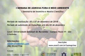 I Semana de Agricultura e Meio Ambiente será realizada na UEMA