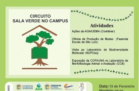 Circuito Sala Verde no Campus: Programação educativa para estudantes do Ensino Fundamental acontece amanhã