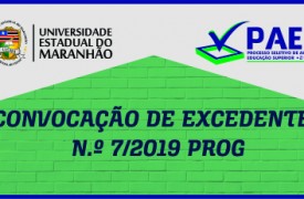 Convocação de Excedentes n.º 7/2019 PROG