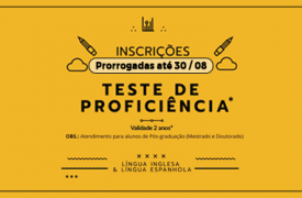 Prorrogadas inscrições para Exames de Proficiência em Língua Estrangeira