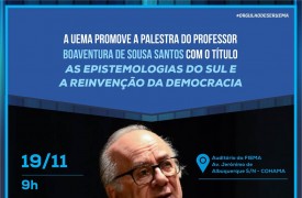 Inscrições ainda abertas para a palestra sobre as Epistemologias do Sul e a Reinvenção da Democracia