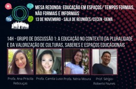 Grupo de pesquisa promove mesa redonda “Educação em espaços: tempos formais, não formais e informais”