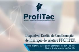 Provas do Processo Seletivo Simplificado do Programa Especial de Cursos Superiores de Tecnologia (PROFITEC) serão aplicadas domingo (26)