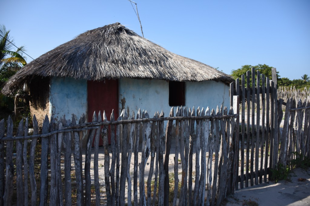 Casa de taipa de mão e cobertura de palha no Povoado Campo Novo, Primeira Cruz