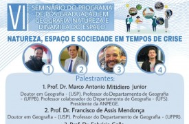 VI Seminário de Pós-Graduação em Geografia será realizado nesta quinta-feira