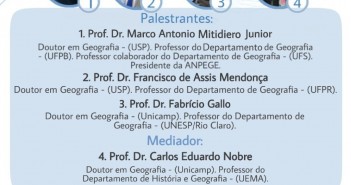 VI Seminário de Pós-Graduação em Geografia será realizado nesta quinta-feira Flyer da mesa
