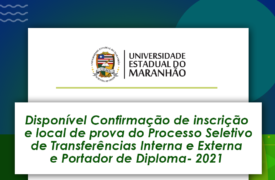 Confirmação de inscrição com local de prova – Seletivo Transferências