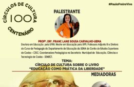 Círculo de Cultura “Educação como prática de liberdade” acontece nesta quinta (5)