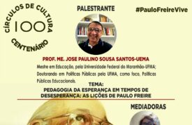 Palestra “Pedagogia da esperança em tempos de desesperança: As lições de Paulo Freire” acontece amanhã (10)
