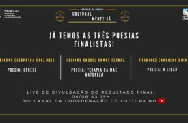 Definição da ordem dos vencedores do I Festival de Poesia CuturalMente Sã acontecerá nesta sexta (6)