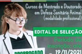 Prorrogadas inscrições para o Mestrado em Defesa Sanitária Animal
