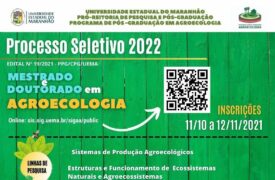 Estão abertas as inscrições para o Mestrado e Doutorado do Programa de Pós-graduação em Agroecologia