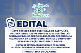 Novo prazo para submissão de capítulos do e-book O Programa de Residência Pedagógica da UEMA e a Formação de Professores