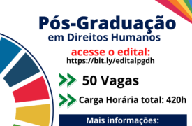 Começa nesta segunda as inscrições para o curso de Especialização em Direitos Humanos