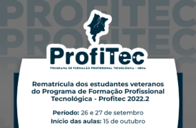 Rematrícula de estudantes veteranos do PROFITEC acontece dias 26 e 27 de setembro