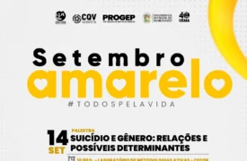 Setembro Amarelo: Palestras alusivas à prevenção do suicídio acontecem dias 14 e 27 de setembro