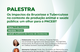 Curso de Zootecnia promove palestra sobre impactos da brucelose e tuberculose no contexto da produção animal e saúde pública