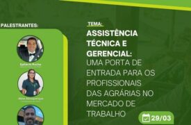 Palestra voltada para profissionais das agrárias acontece nesta quarta-feira (29)