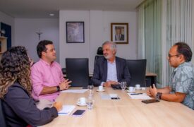 Uema discute parcerias com deputado estadual Leandro Bello