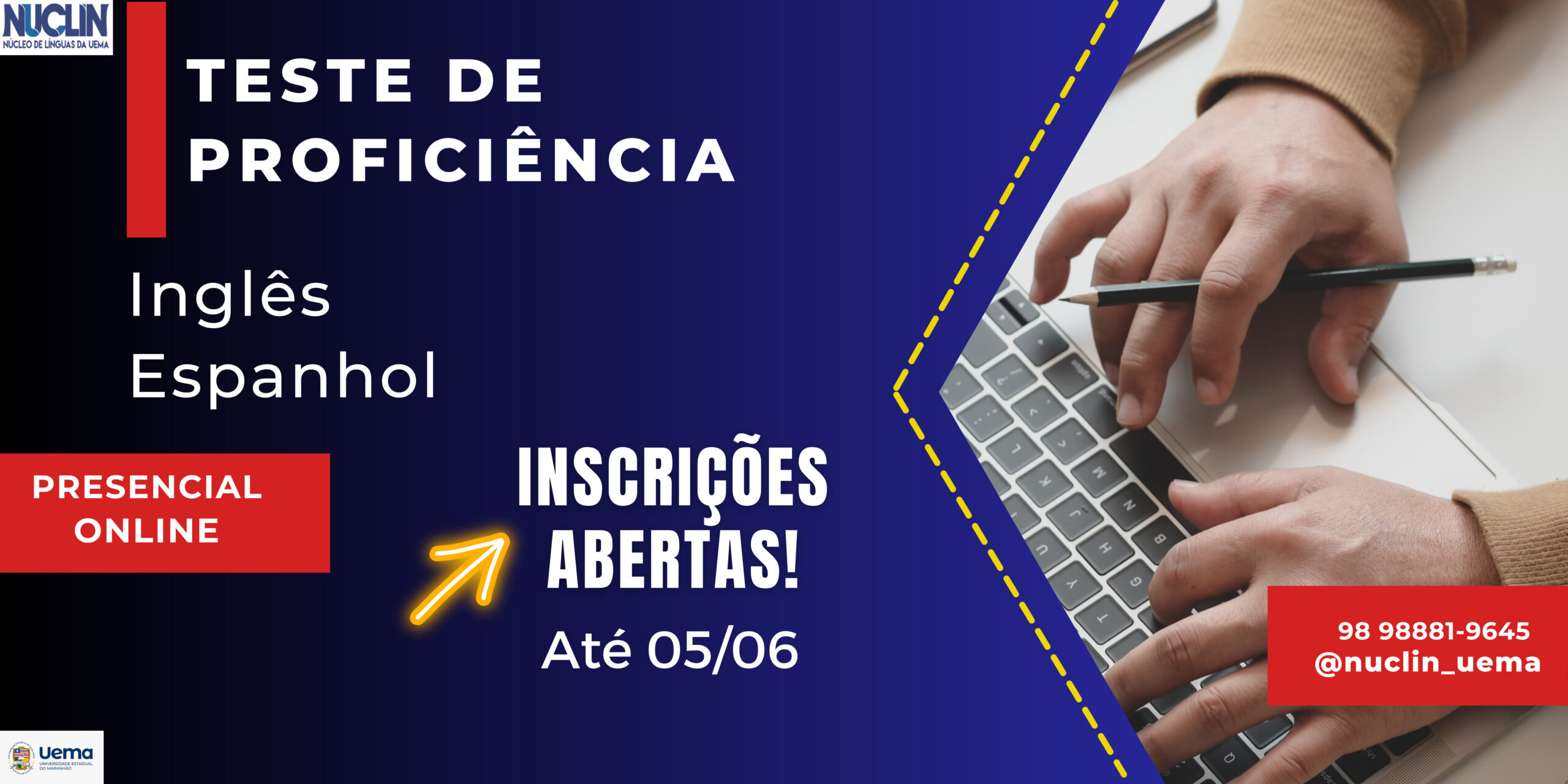 UEMA  Inscrições Abertas para o Curso de Inglês Online no NUCLIN