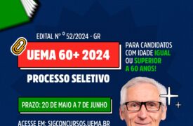 Vestibular Uema 60+ abre inscrições para Seletivo com 30 vagas em cursos de graduação